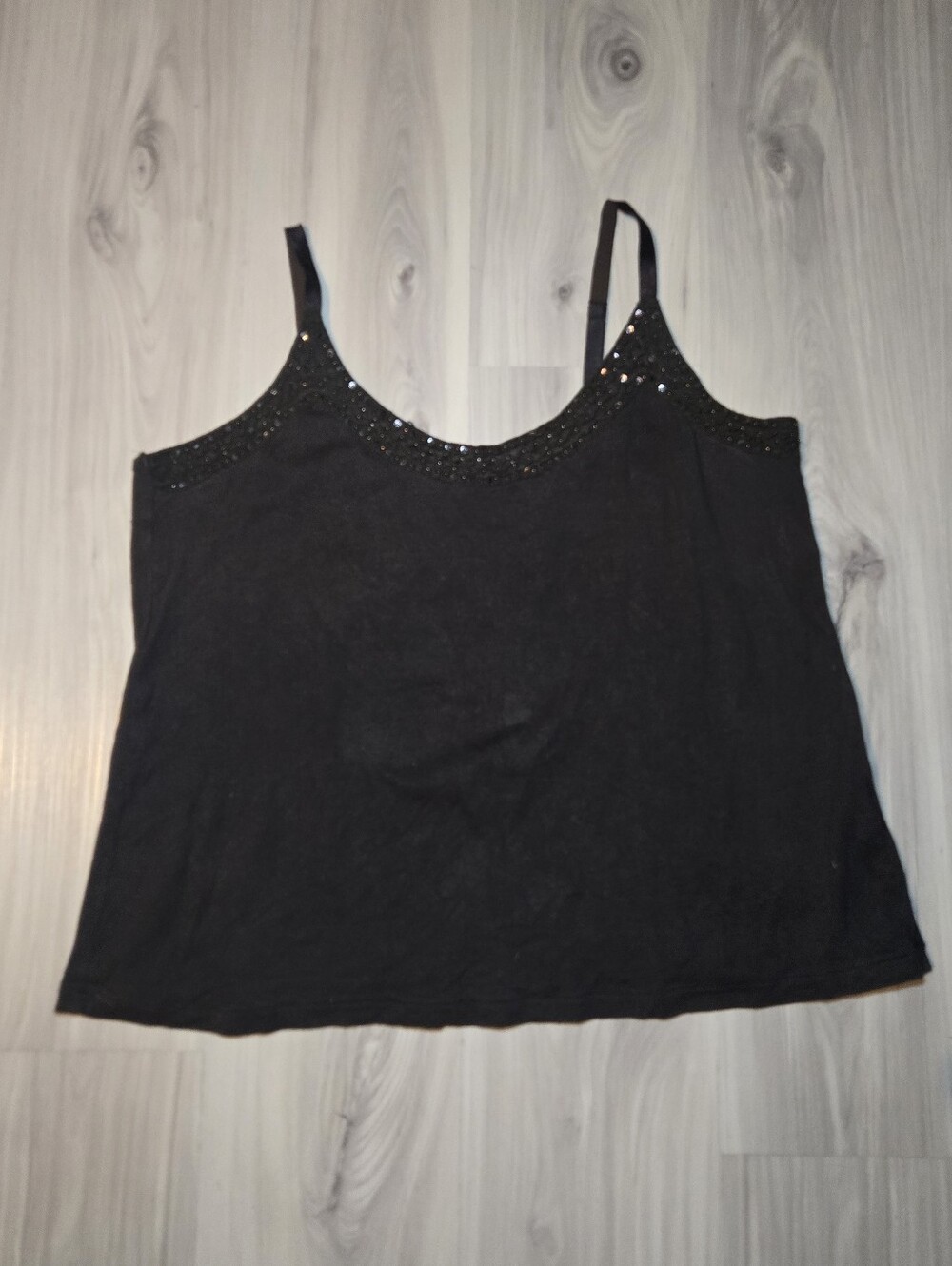 ​Avenue Sequin Beaded Trim Cami Tank Top Plus Size 22/24 Y2K Sparkle Glam